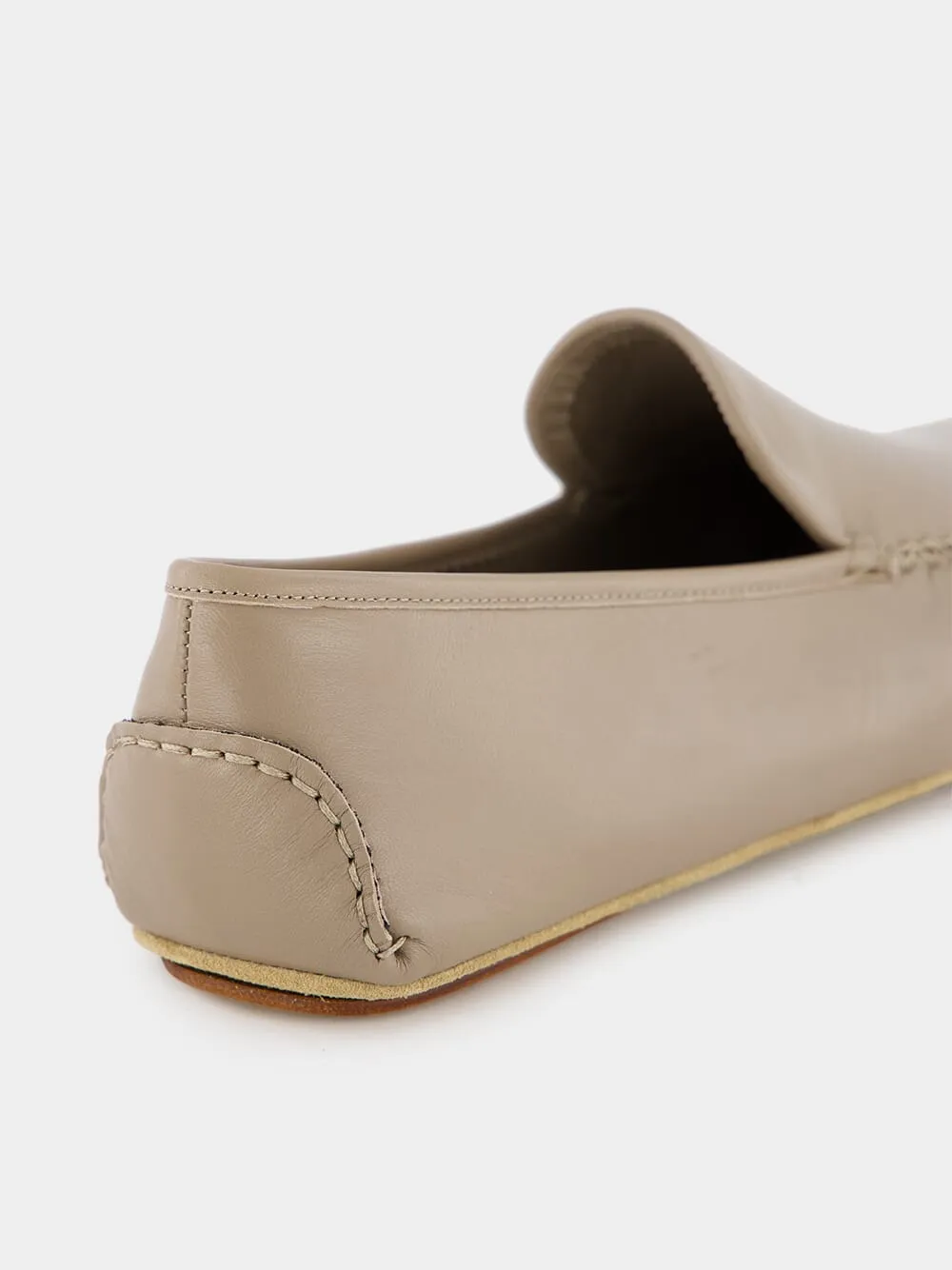 Mayfair Beige Leather Loafers