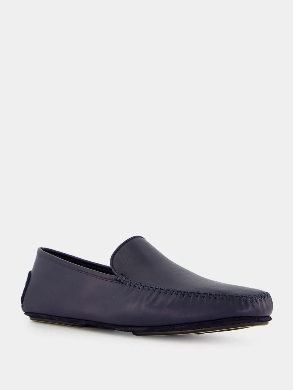 Mayfair Navy Leather Loafers