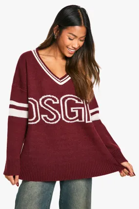 Medium Weight Knitted Dsgn Studio V Neck Sweater