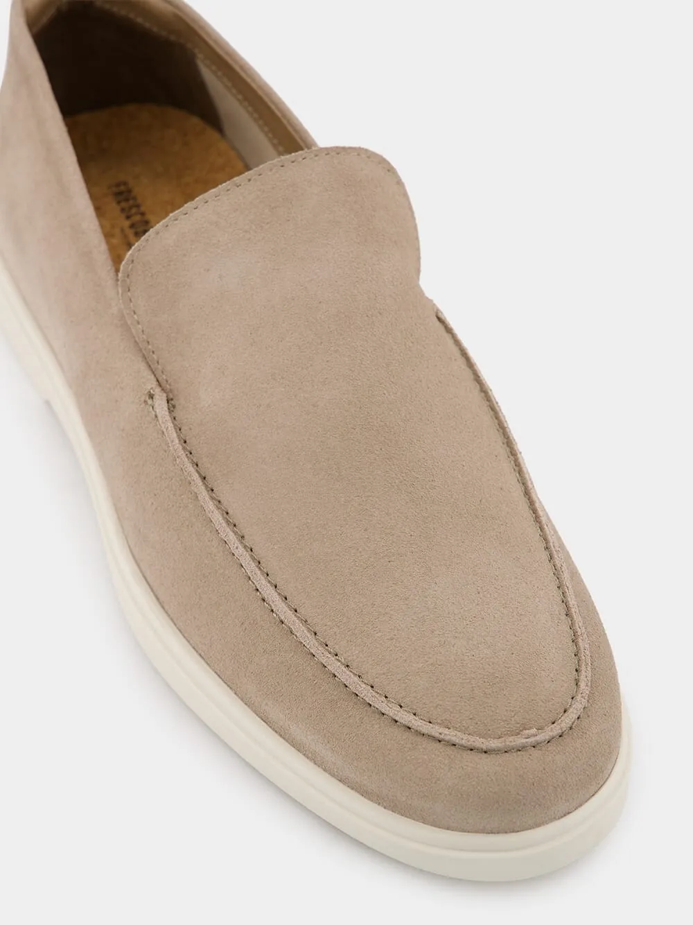 Miguel Beige Suede Loafers