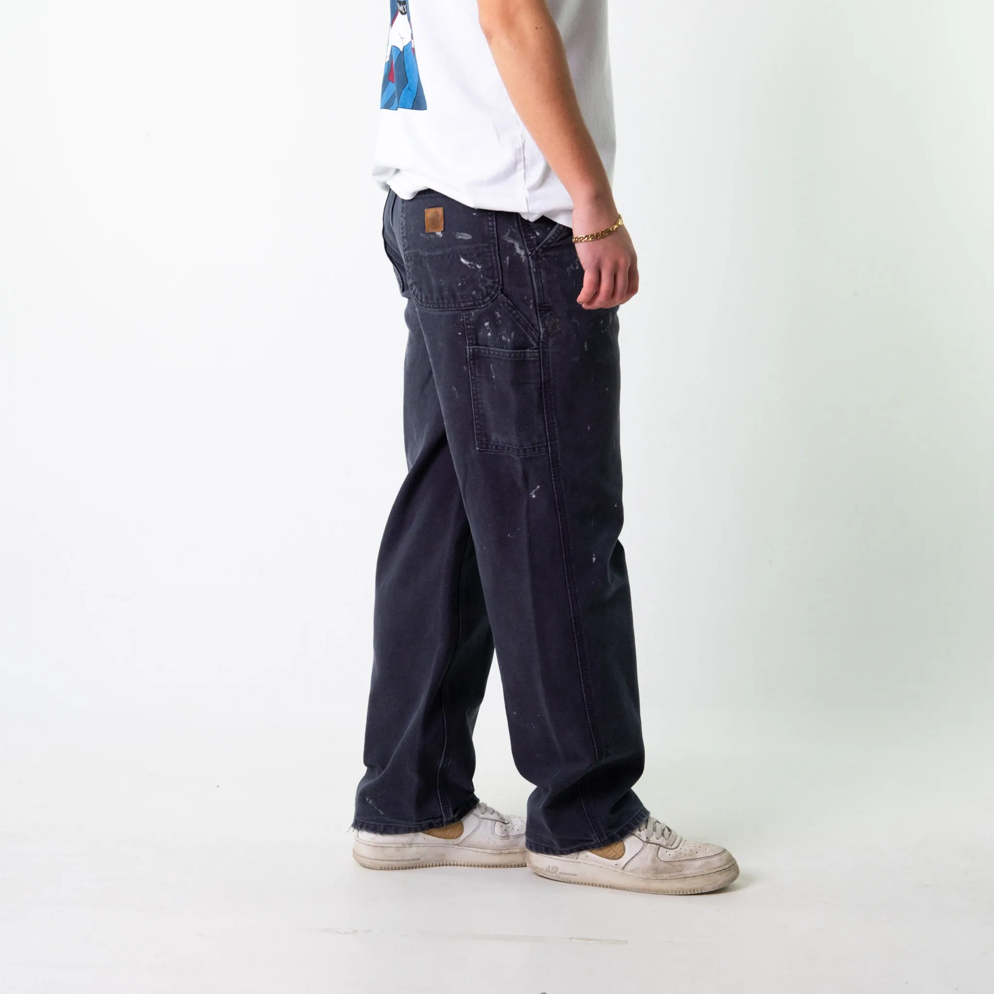 Navy Blue 90s Carhartt  Cargo Skater Trousers Pants Jeans (33x32)