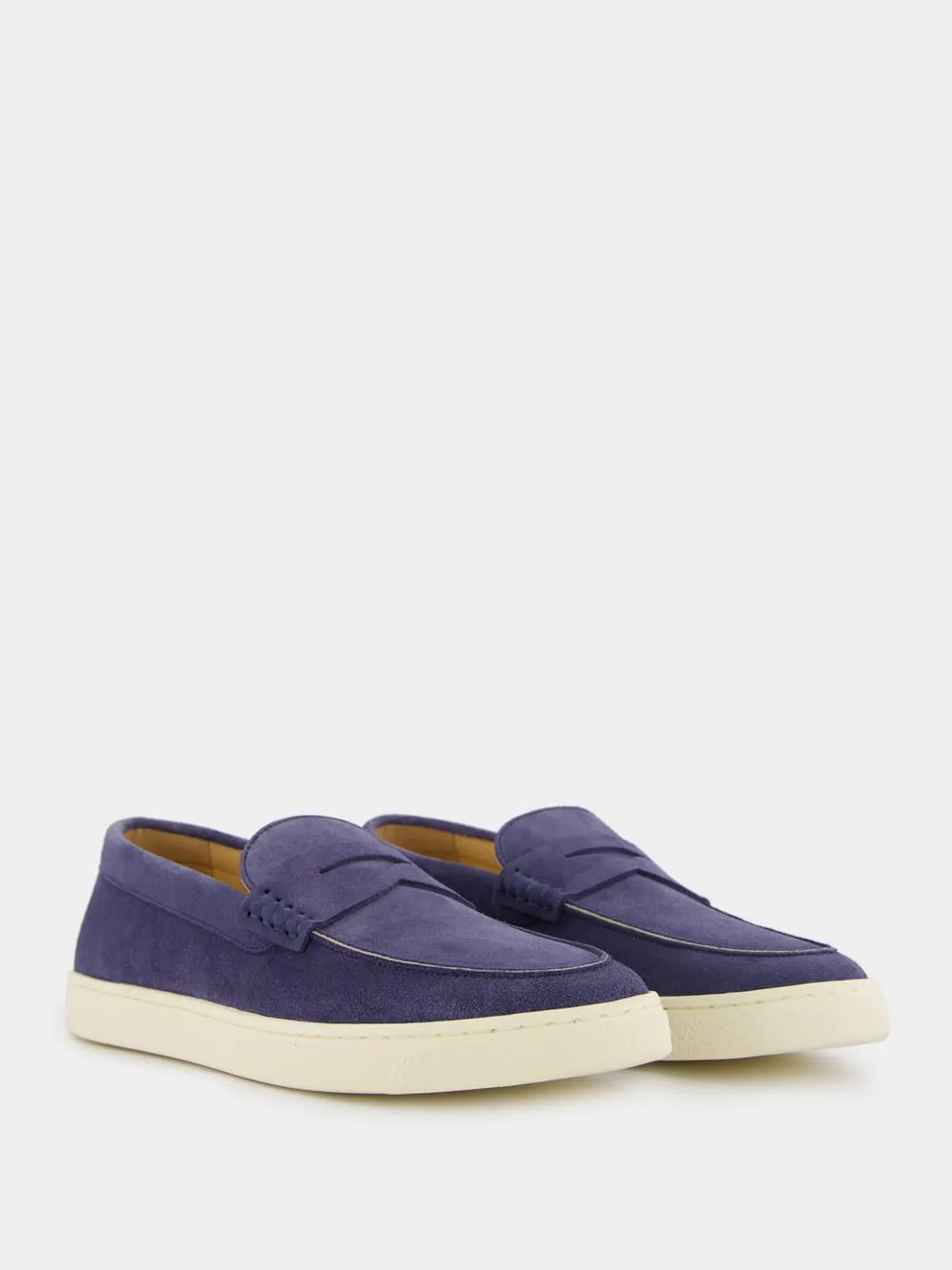 Navy Suede Loafers