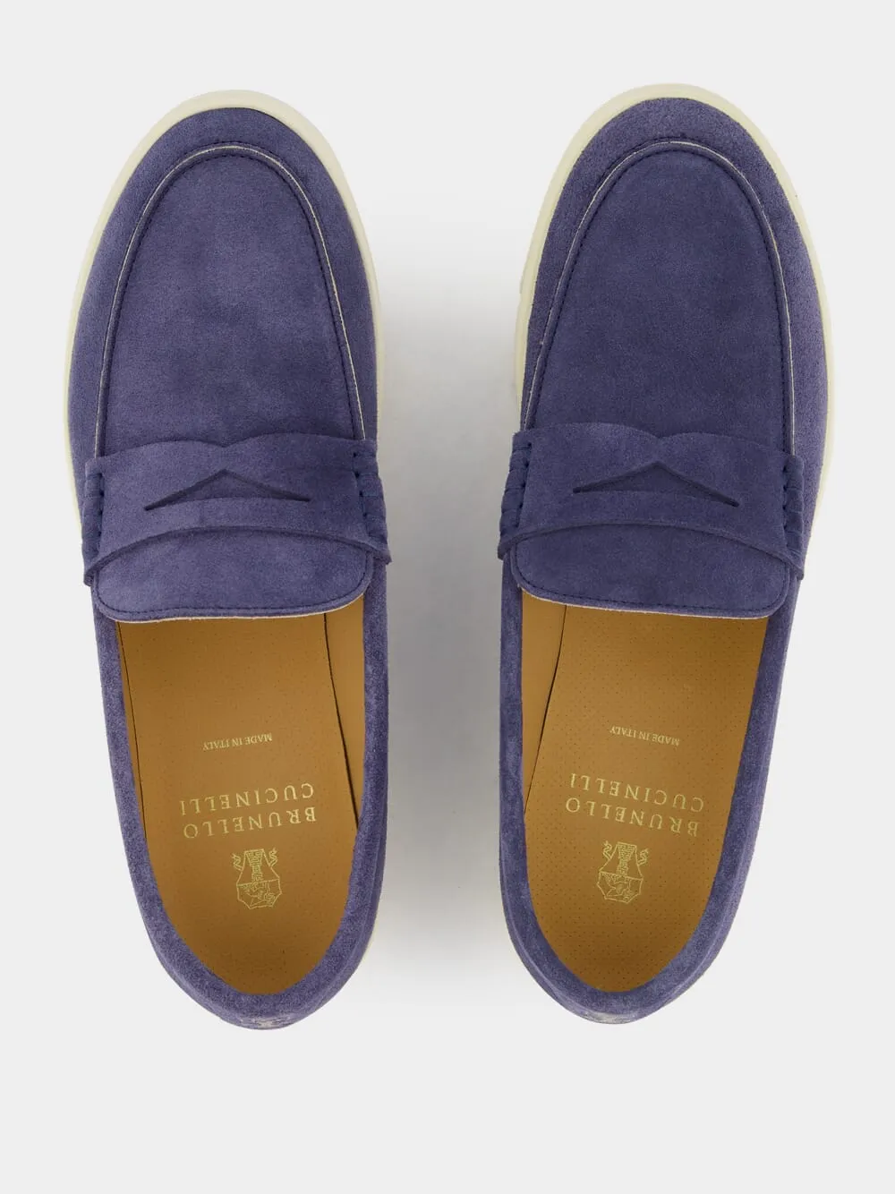 Navy Suede Loafers