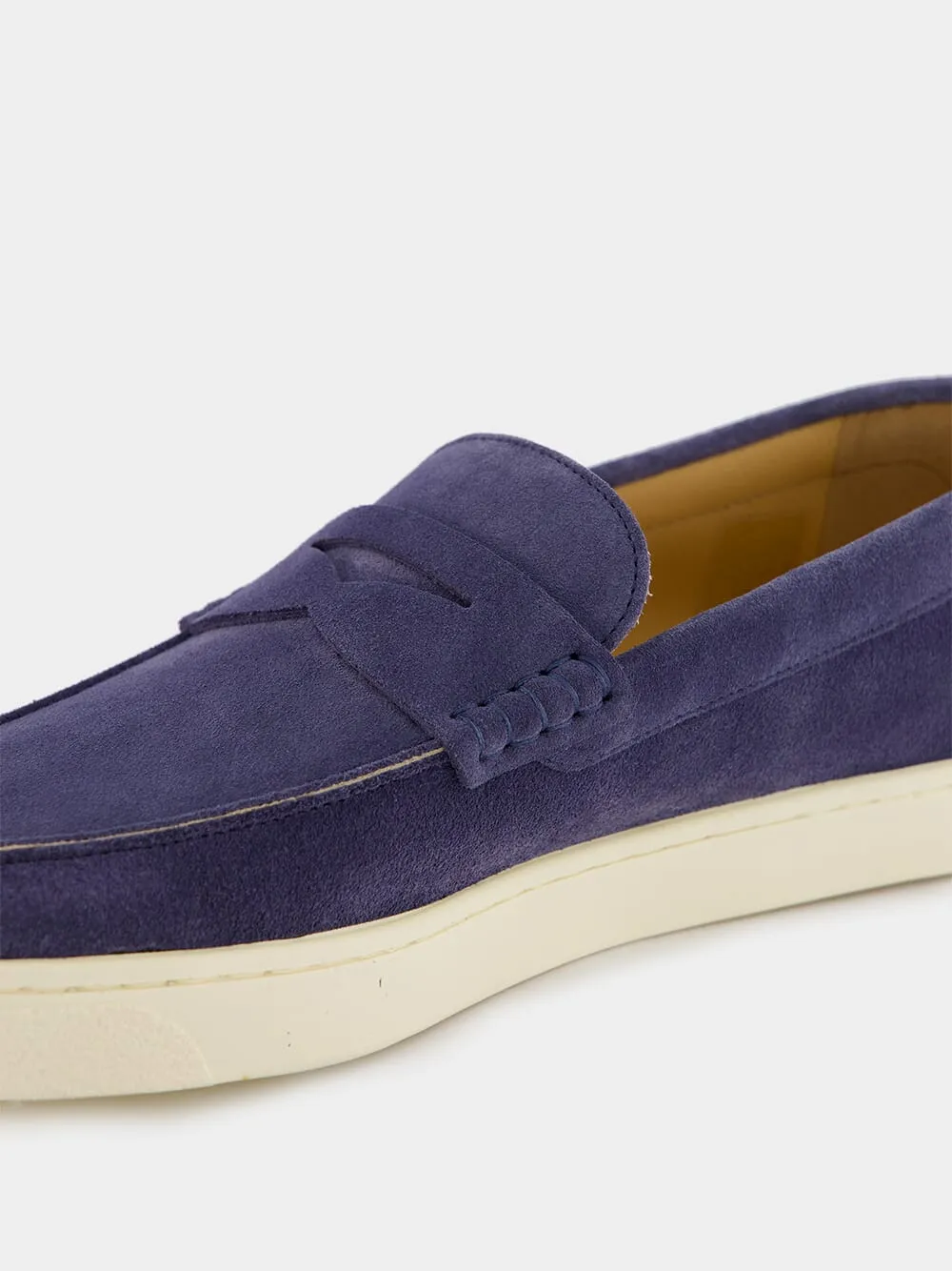 Navy Suede Loafers