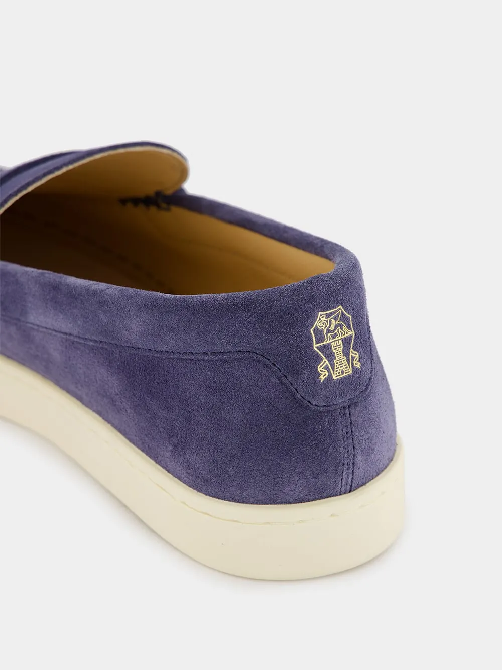 Navy Suede Loafers