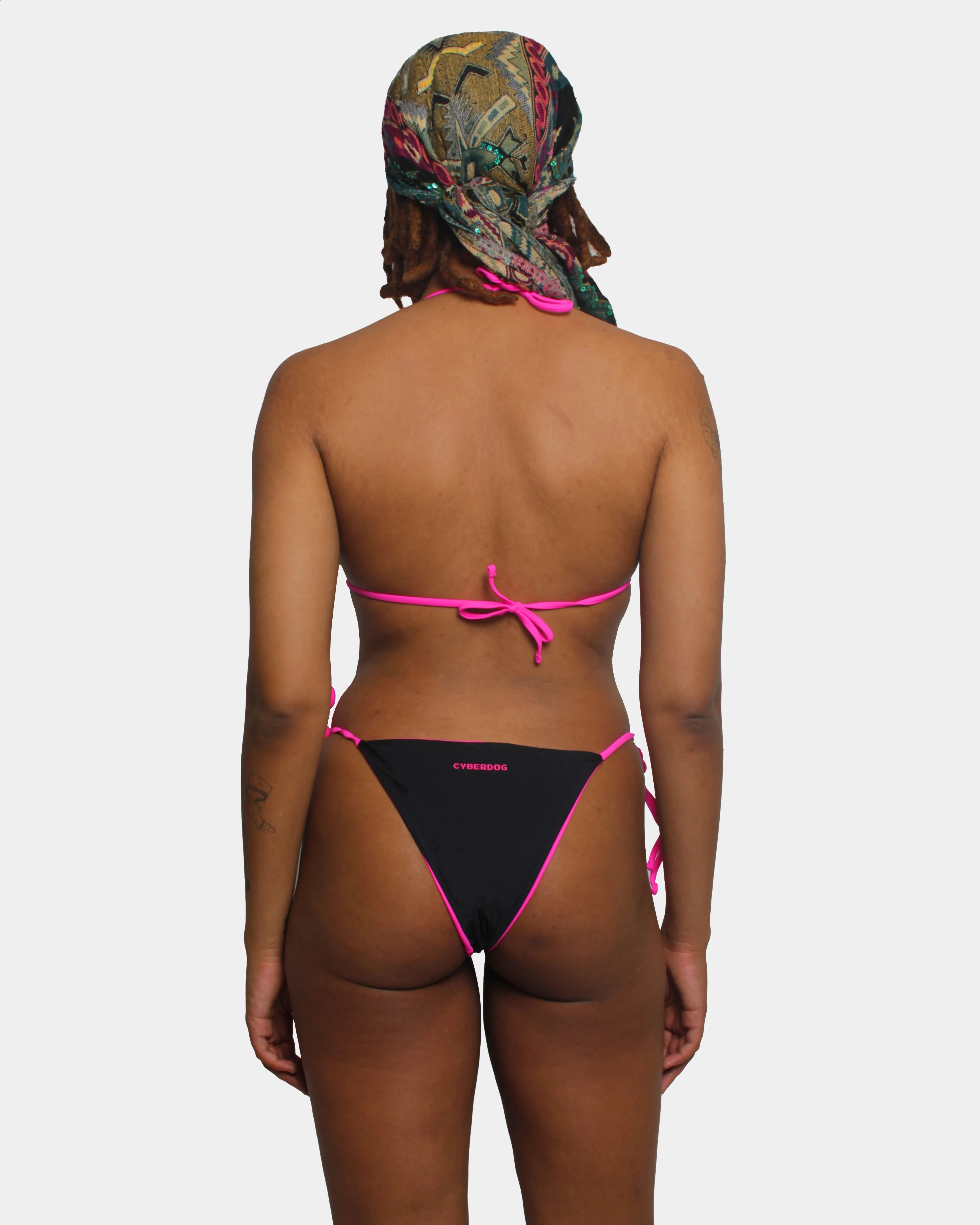 NEON STRING BIKINI BLACK / PINK