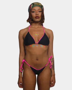 NEON STRING BIKINI BLACK / PINK