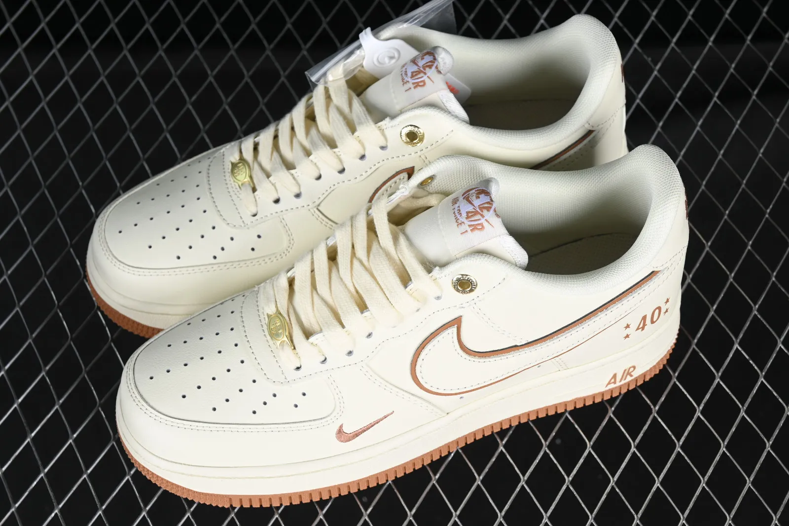 Nike Air Force 1 07 Low Cream White Brown Gold DQ7658-109