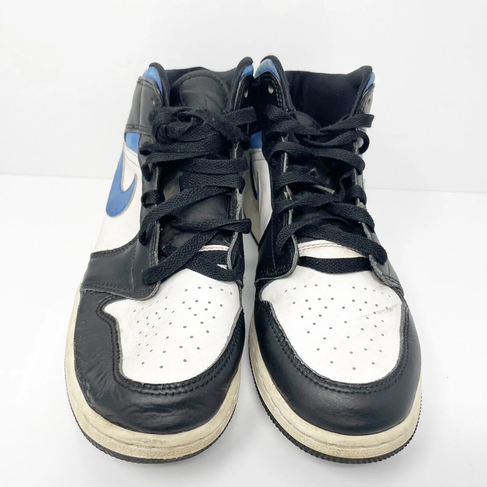 Nike Boys Air Jordan 1 Mid 554725-140 White Basketball Shoes Sneakers Size 7Y