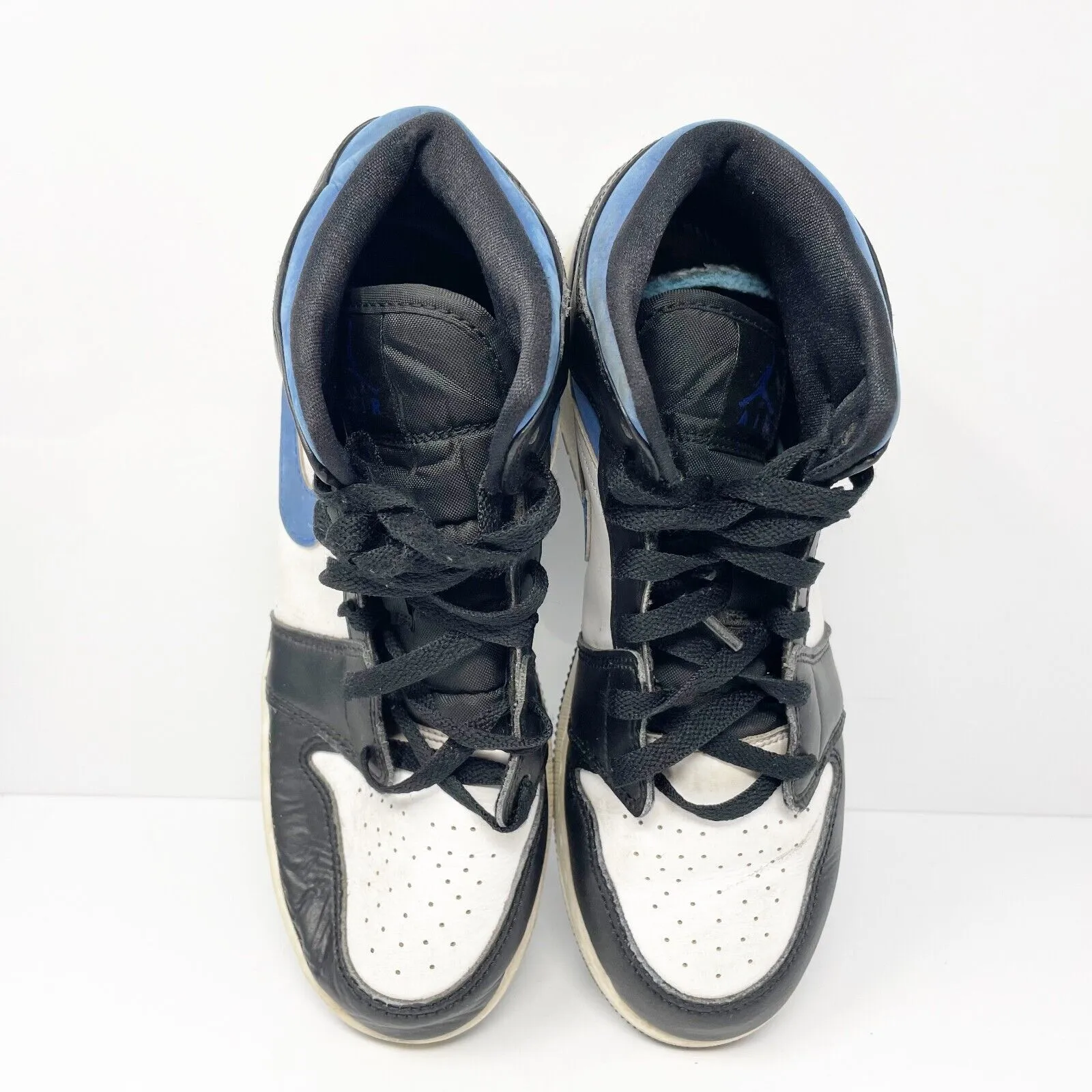 Nike Boys Air Jordan 1 Mid 554725-140 White Basketball Shoes Sneakers Size 7Y