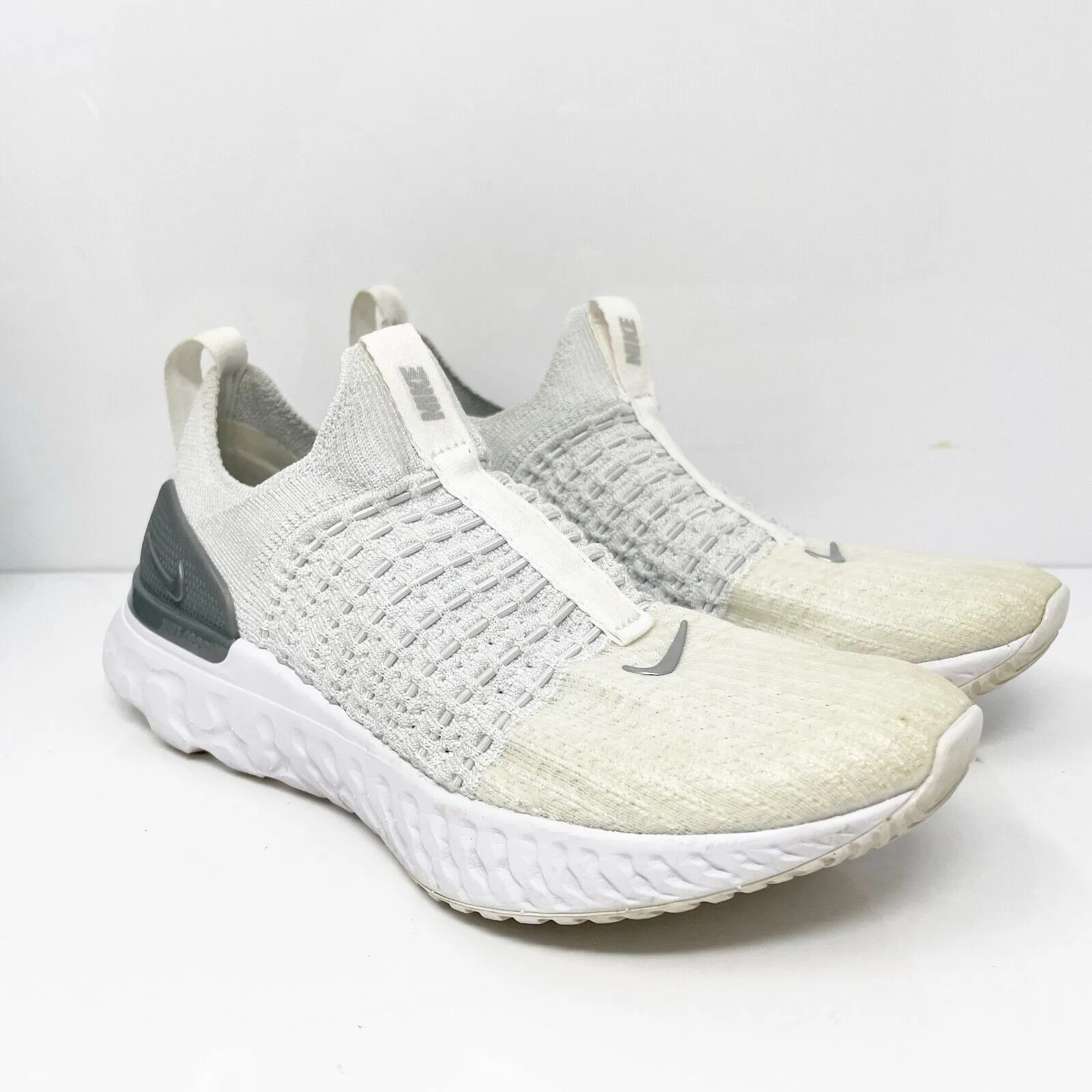 Nike Womens React Phantom Run FK 2 CJ0280-100 White Running Shoes Sneakers Sz 6