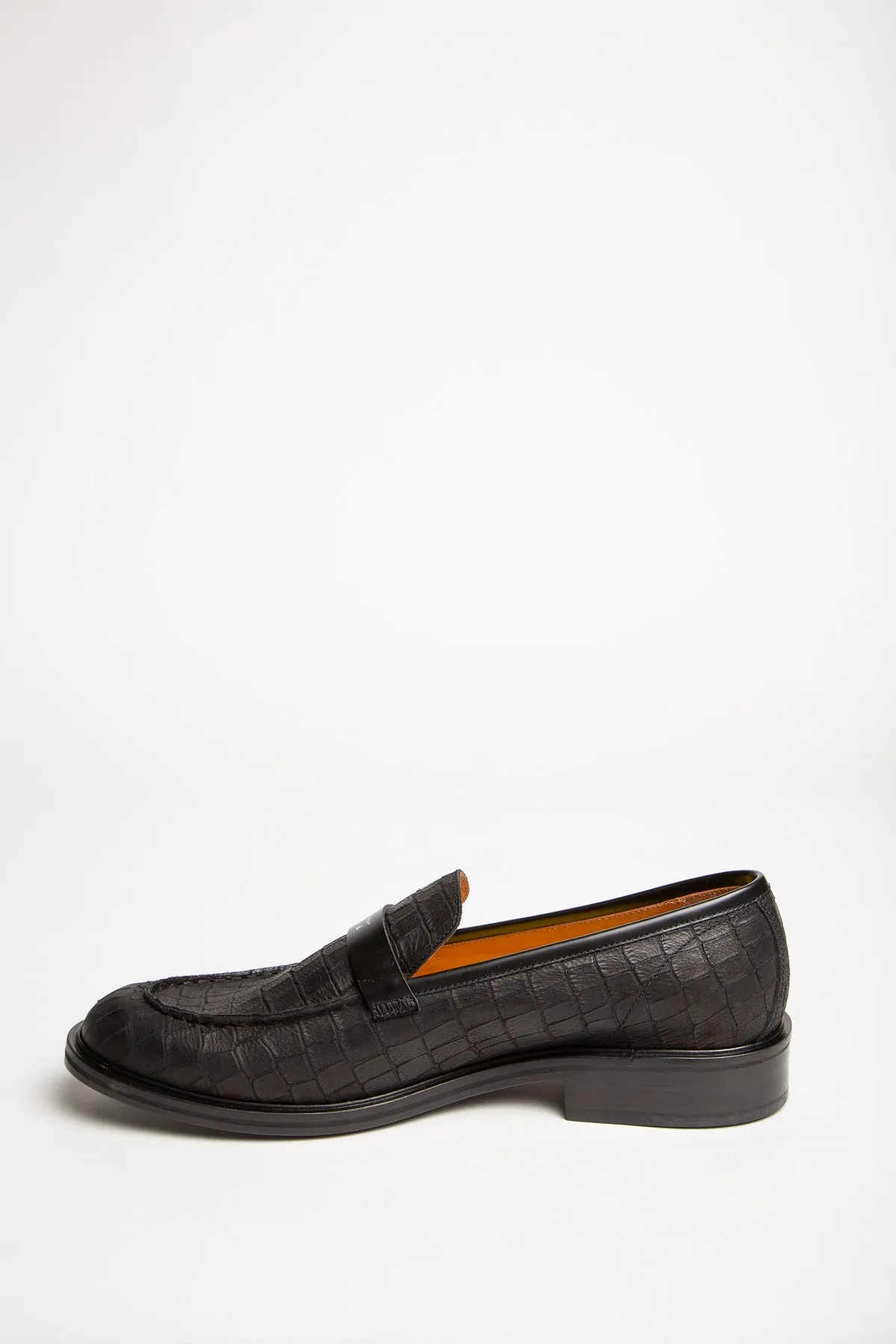 OFF-WHITE | BLACK CROC-EMBOSSED LOAFERS