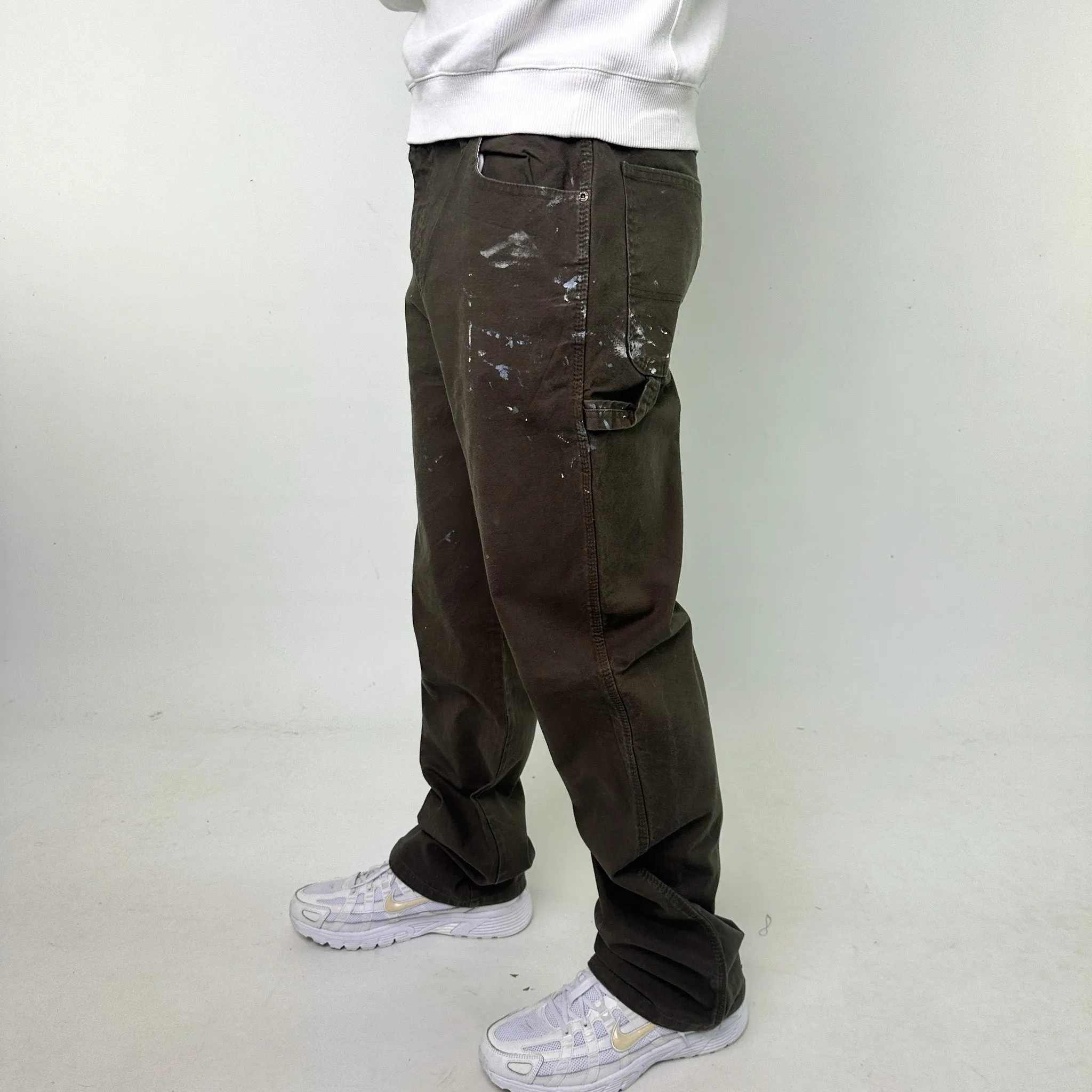 Olive Green 90s Dickies Cargo Skater Trousers Pants Jeans (36x34)