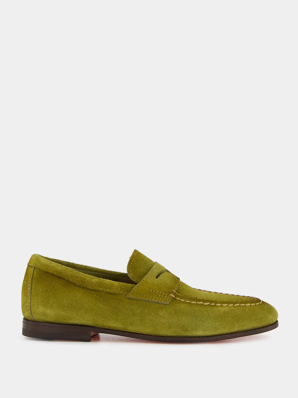 Olive Suede Loafers