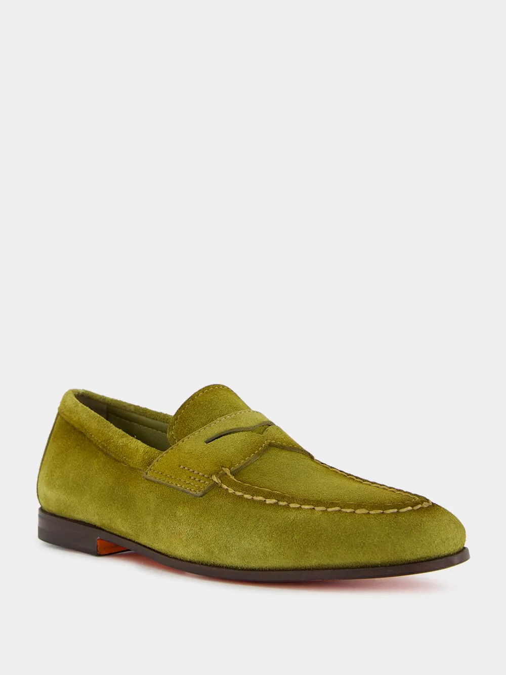 Olive Suede Loafers