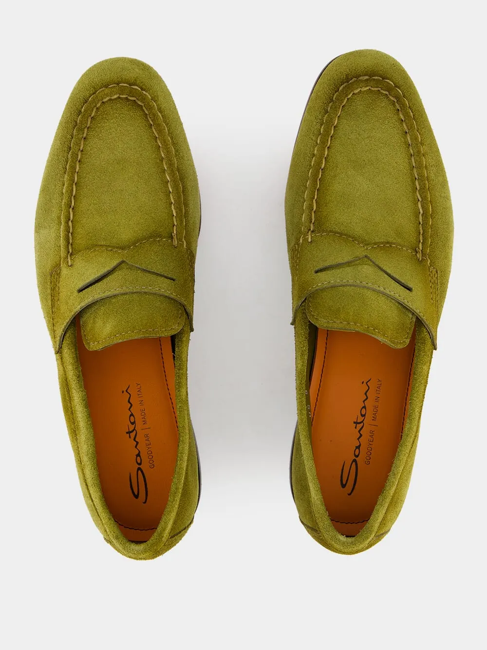 Olive Suede Loafers