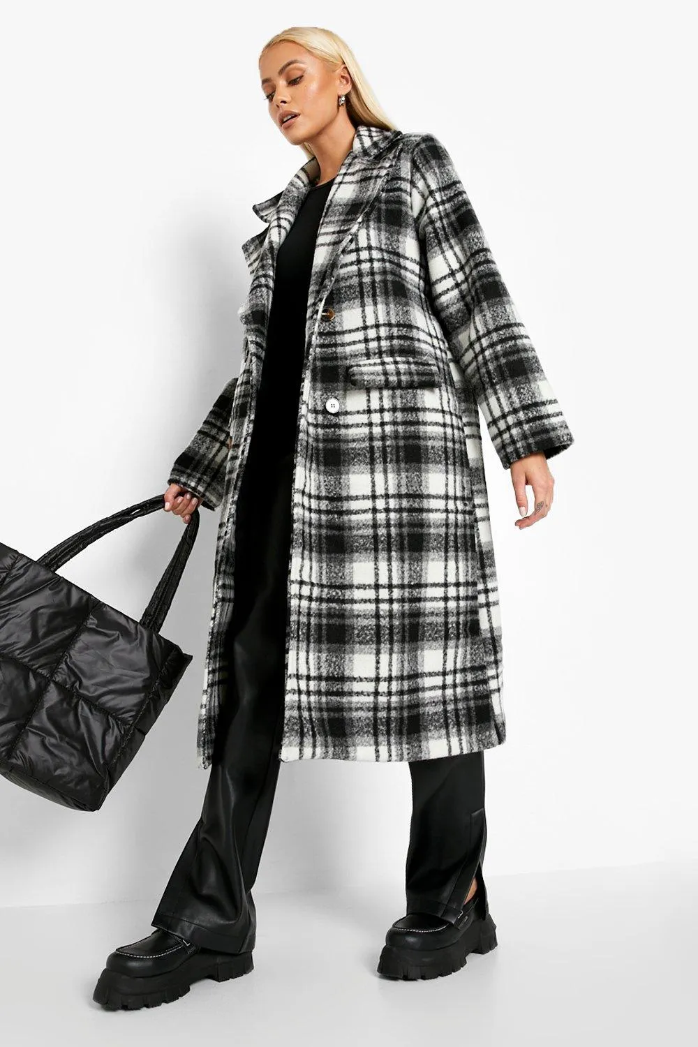 Oversized Collar Wool Look Coat