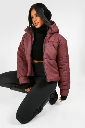 Oversized Toggle Detail Puffer Jacket