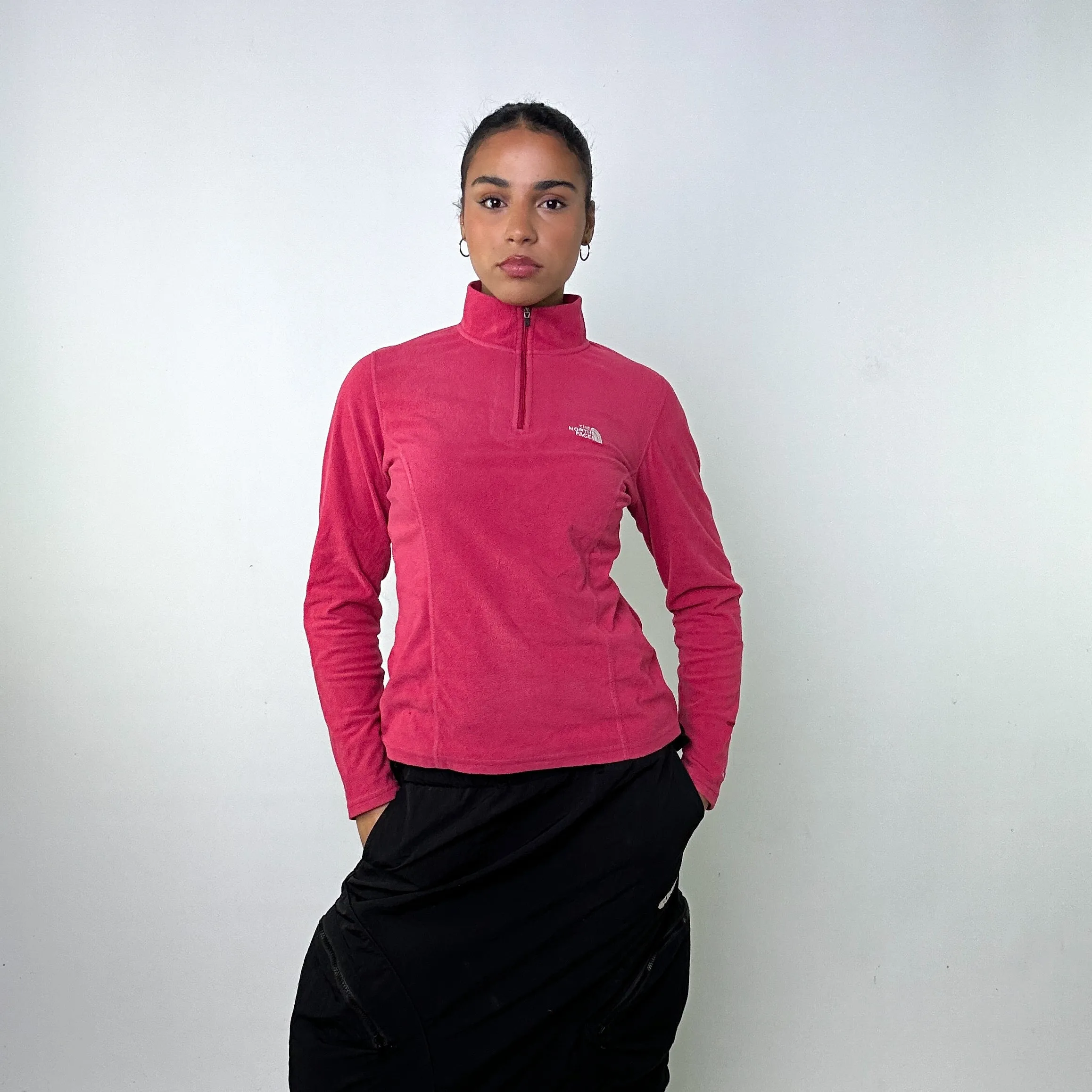 Pink 90s The North Face Quarter Zip Fleece (M)