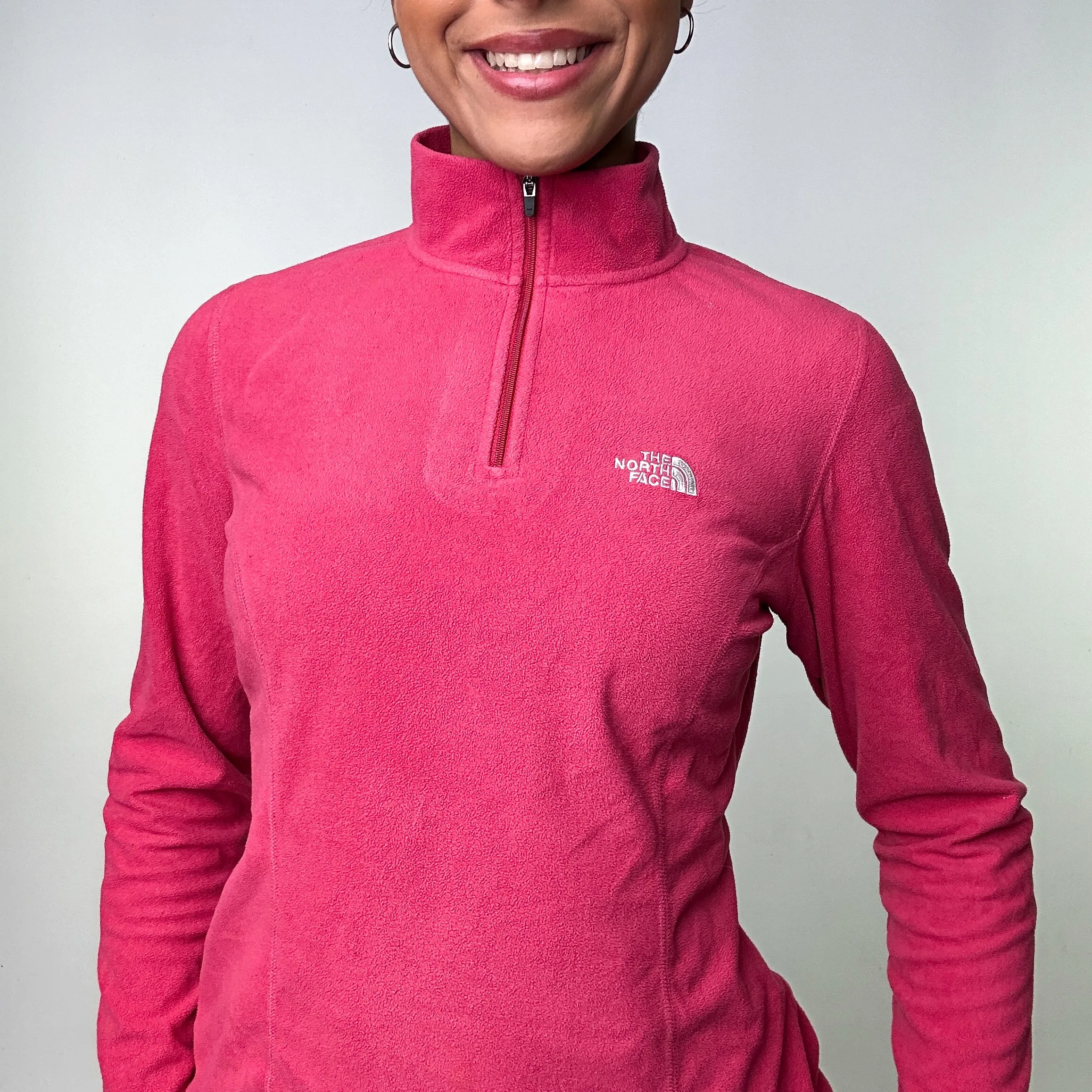 Pink 90s The North Face Quarter Zip Fleece (M)