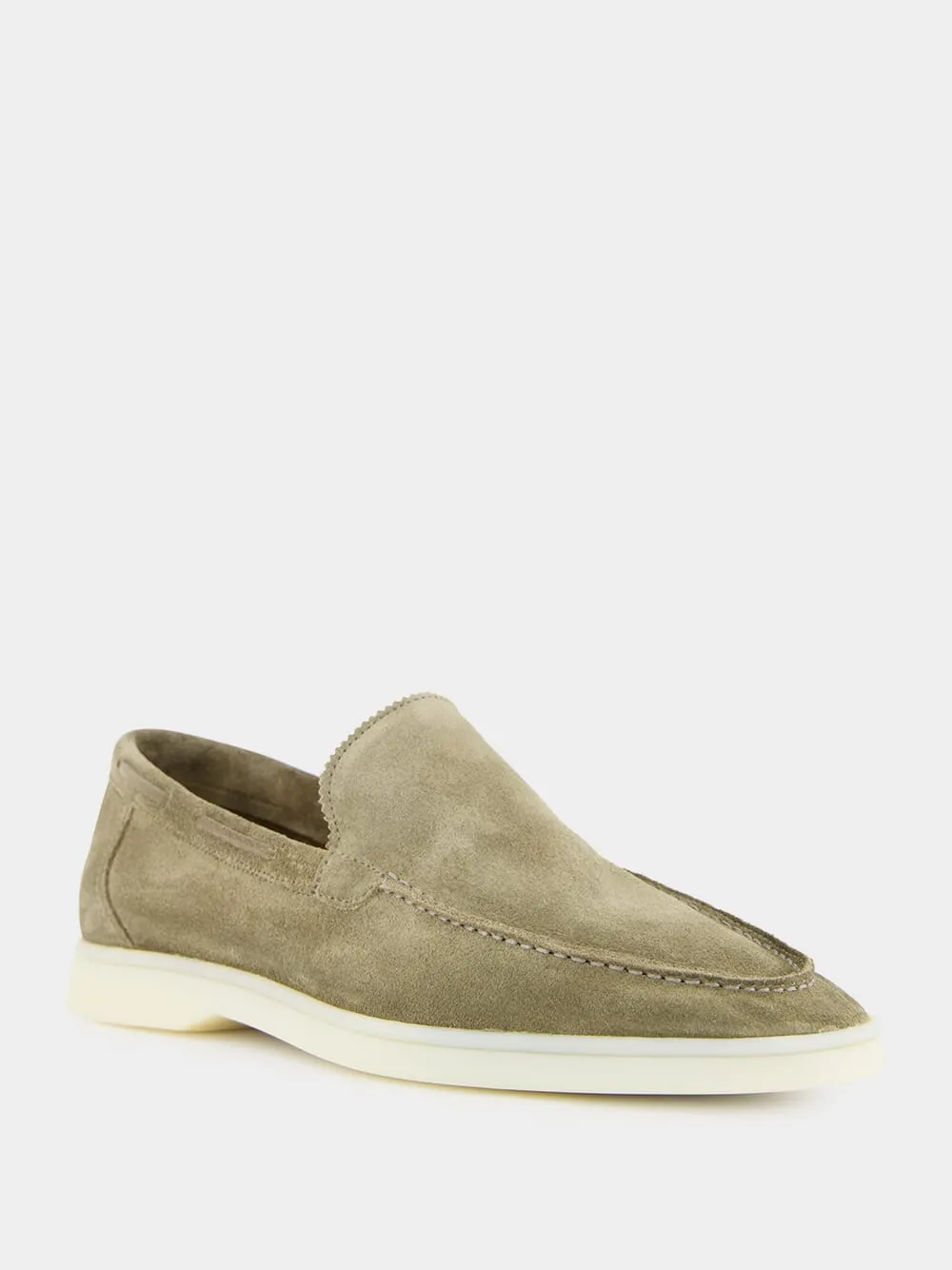 Pistachio Suede Yacht Loafers