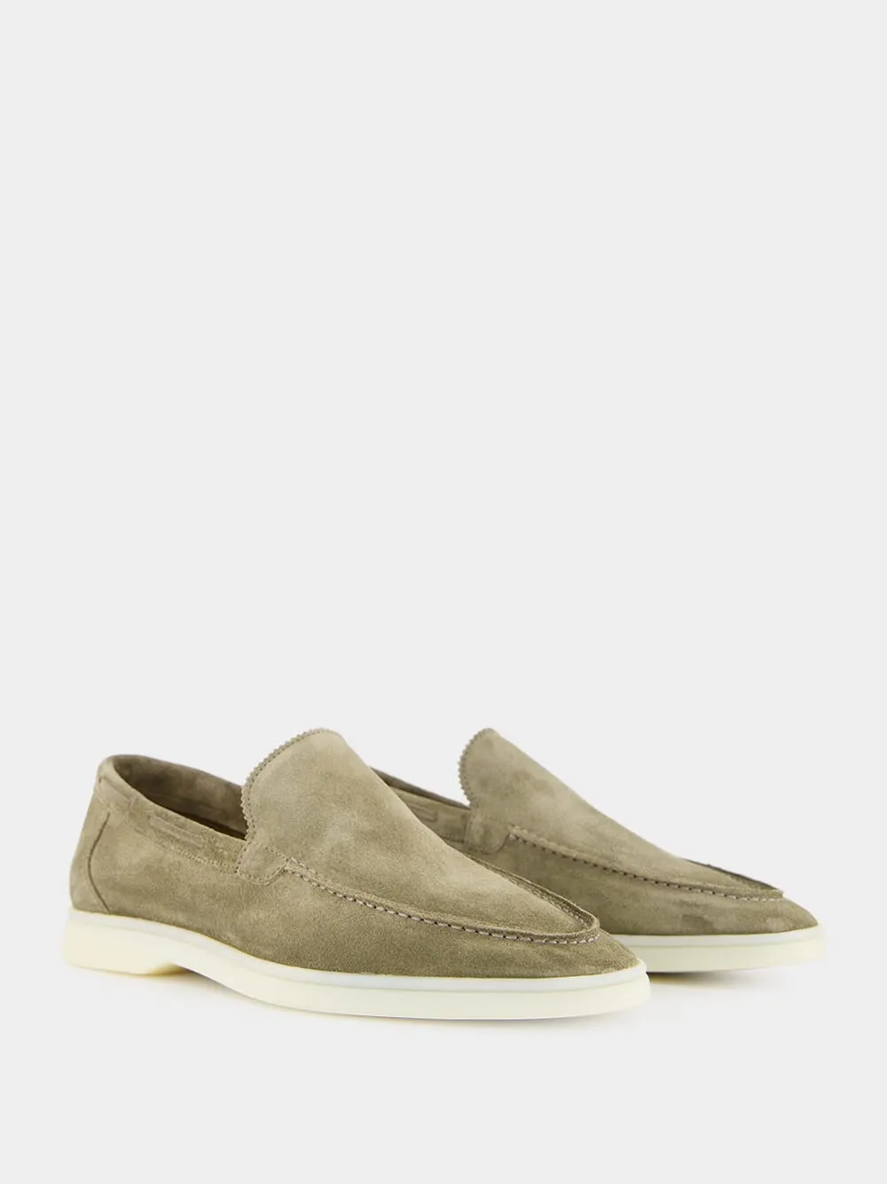 Pistachio Suede Yacht Loafers