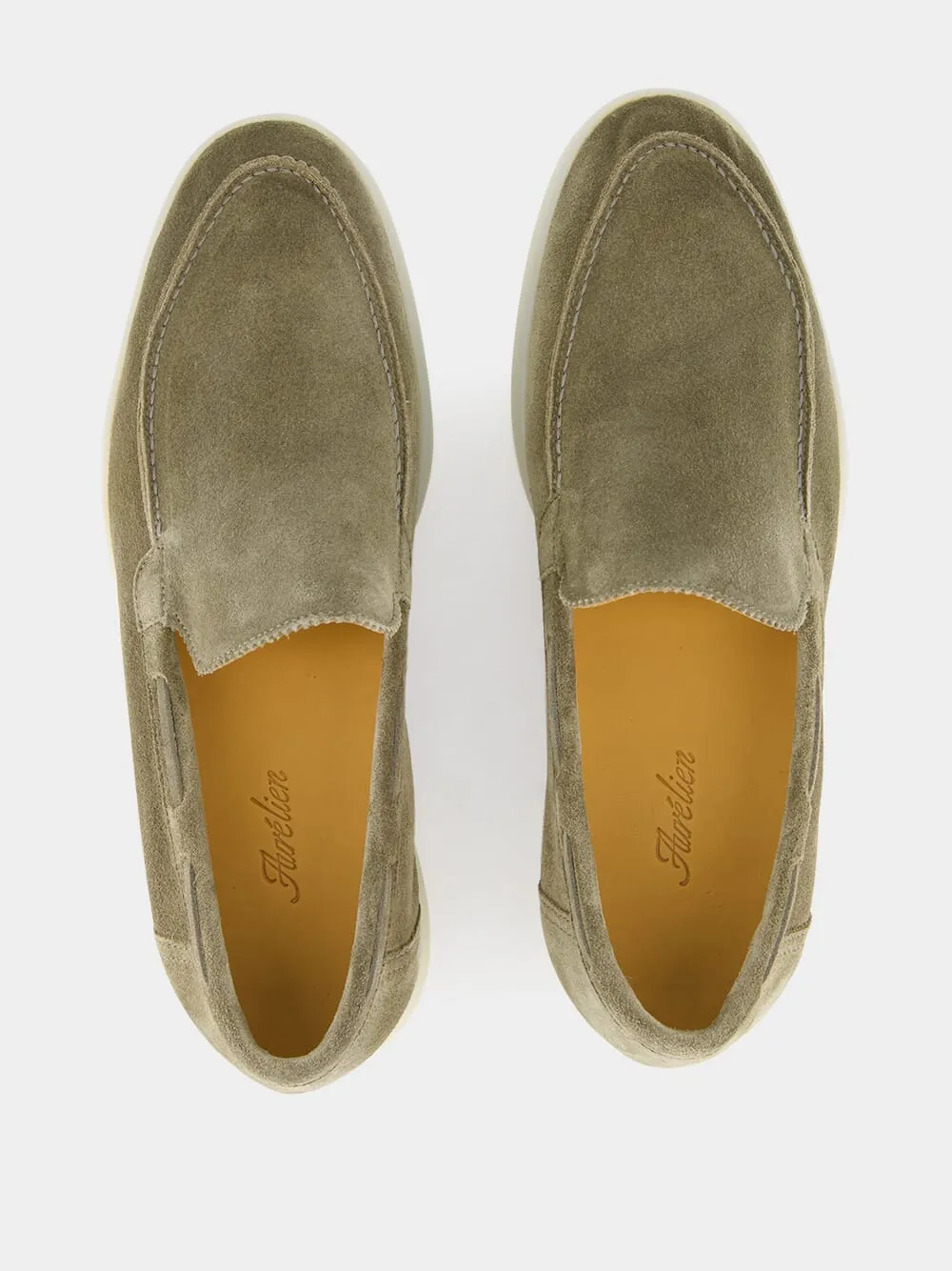 Pistachio Suede Yacht Loafers