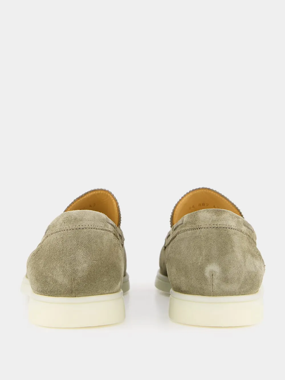 Pistachio Suede Yacht Loafers