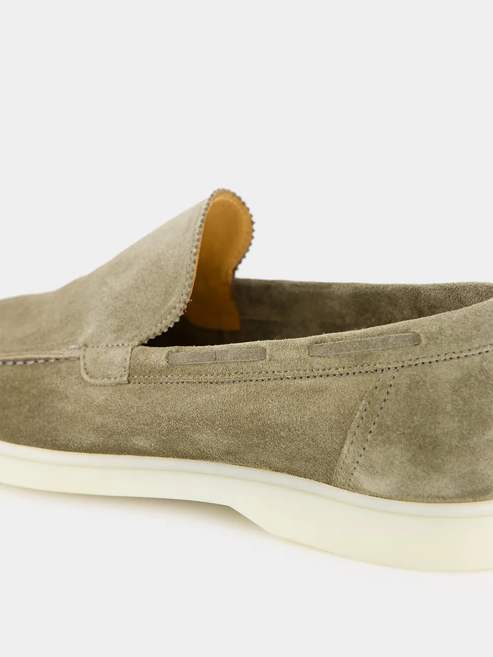 Pistachio Suede Yacht Loafers