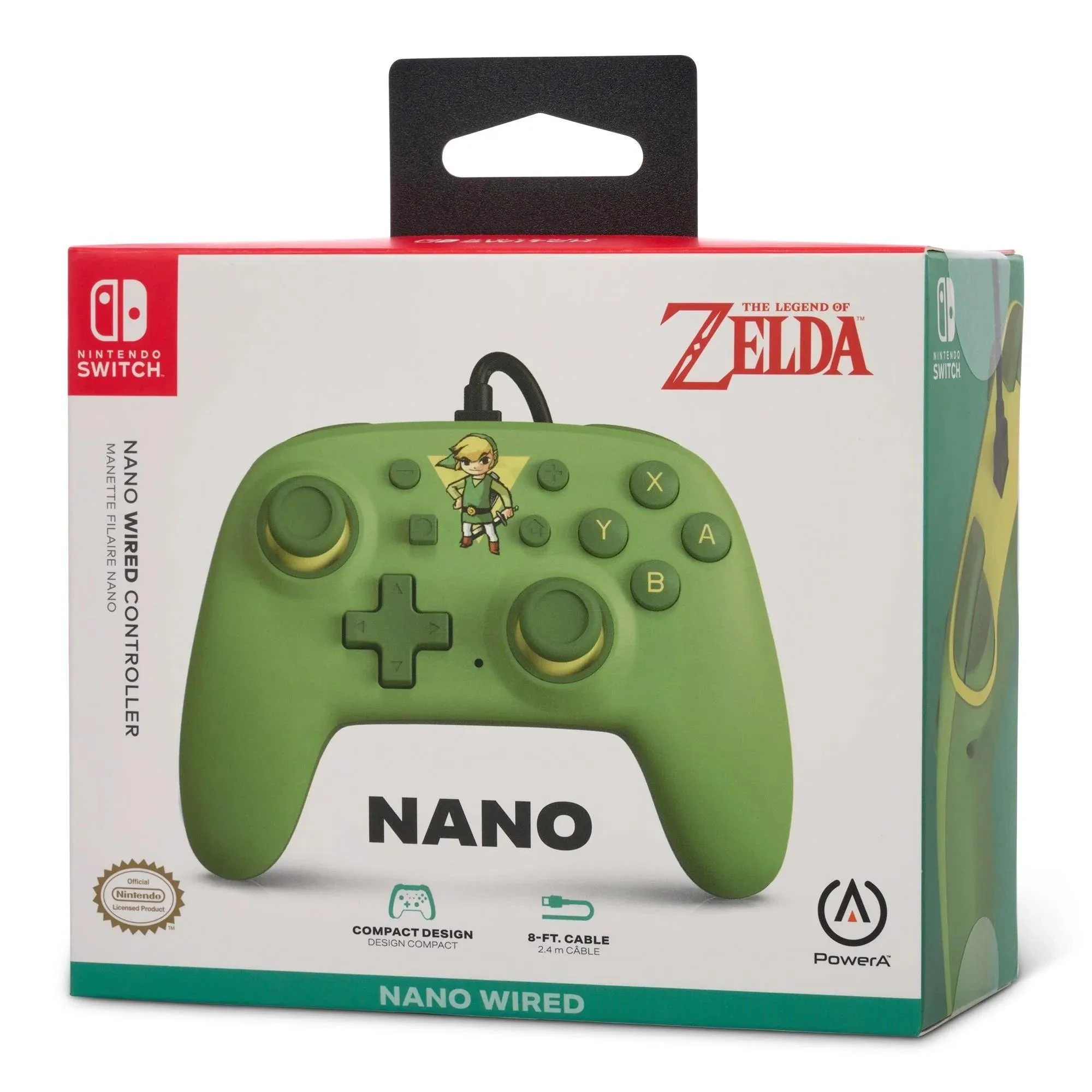 PowerA Nano Wired Controller Nintendo Switch Toon Link Green