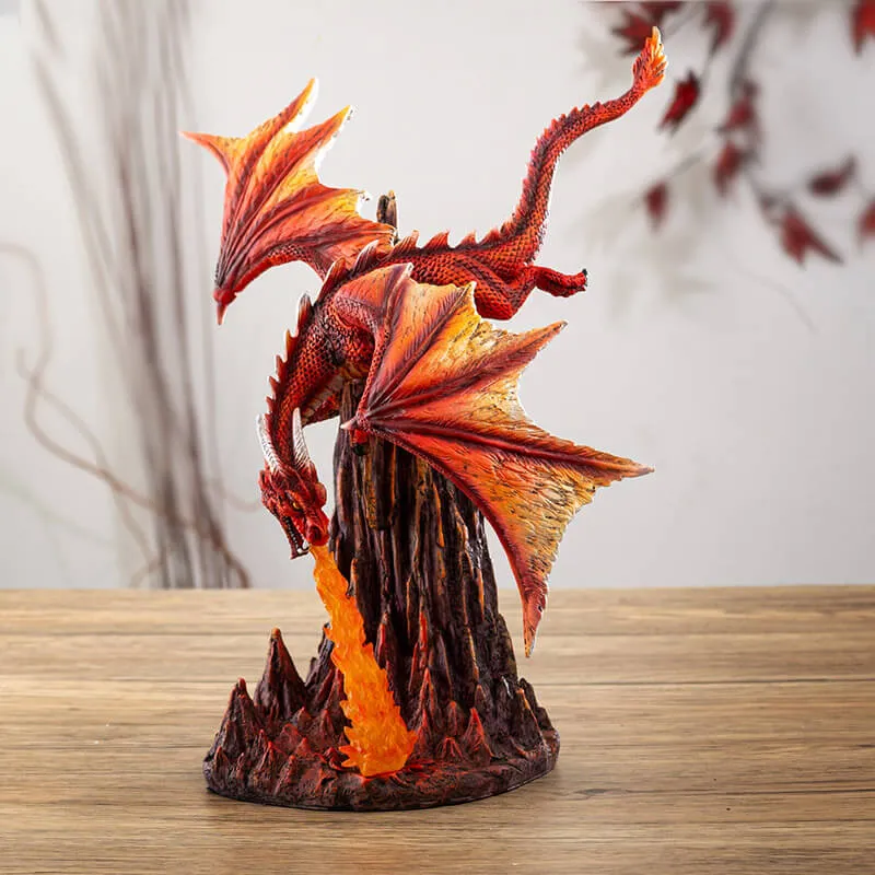 Red Fire Breathing Dragon Figurine