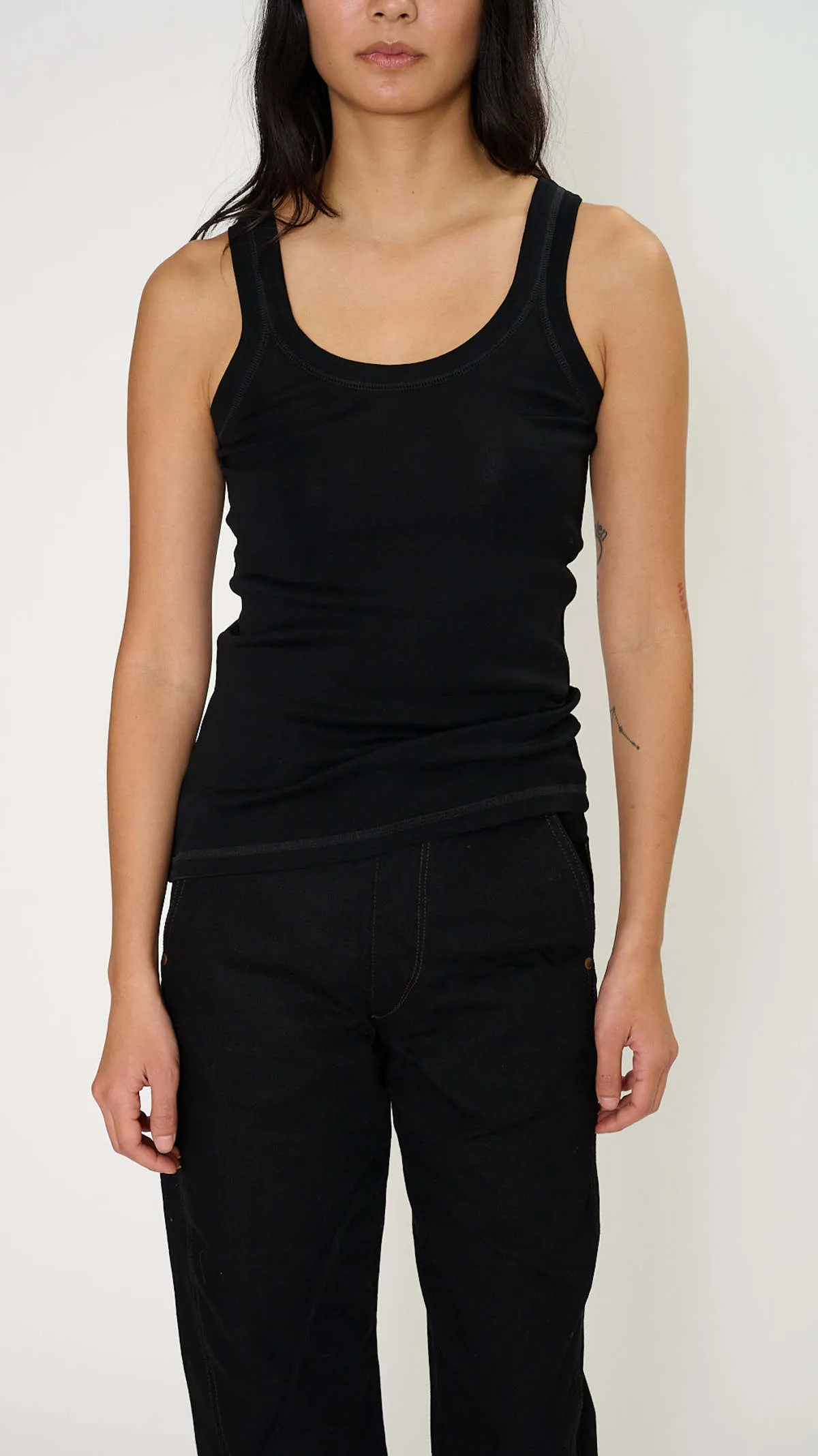 Rib Tank Top - Black