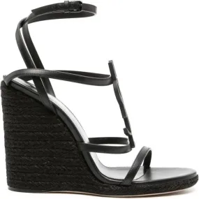 Saint Laurent Cassandra 115mm wedge sandals Black