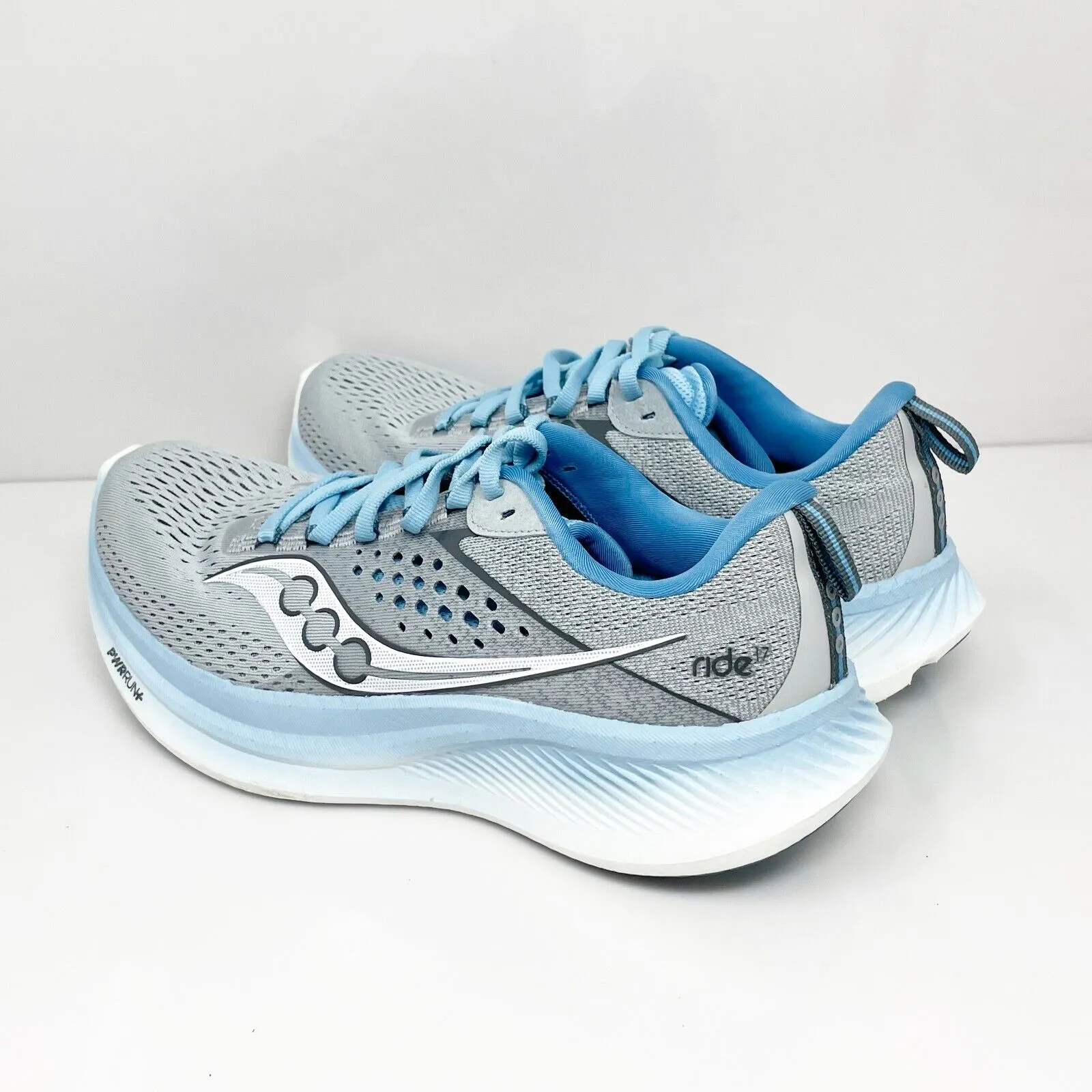 Saucony Womens Ride 17 S10924-118 Gray Running Shoes Sneakers Size 8