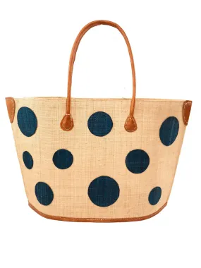 Shebobo - Capri Polka Dot Straw Tote Bag