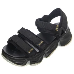 Steve Madden Womens Chakra Black / Gold Sandals