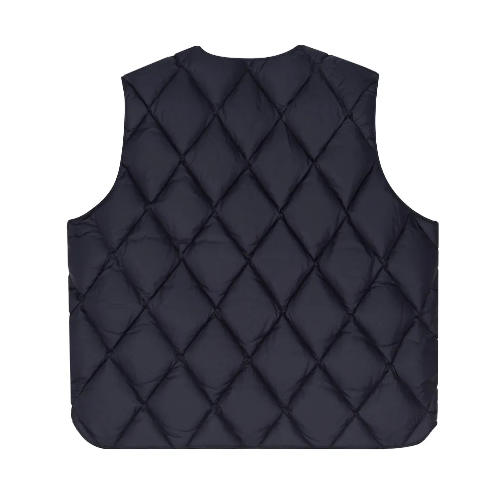 STSSY REVERSIBLE QUILTED VEST // COWHIDE