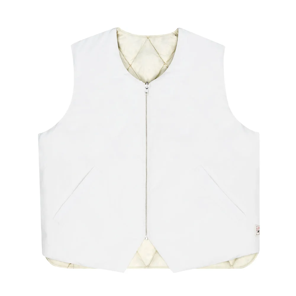 STSSY REVERSIBLE QUILTED VEST // CREAM