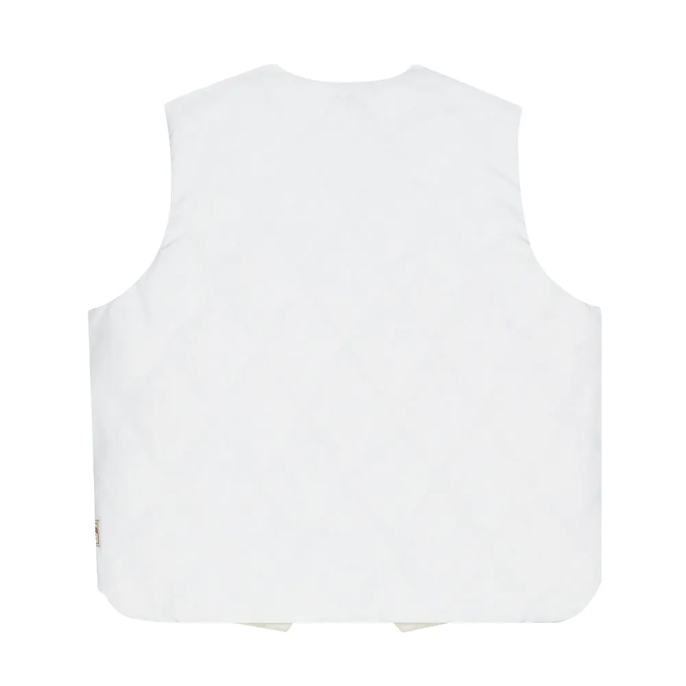 STSSY REVERSIBLE QUILTED VEST // CREAM