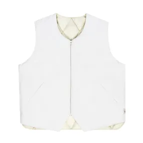 STSSY REVERSIBLE QUILTED VEST // CREAM