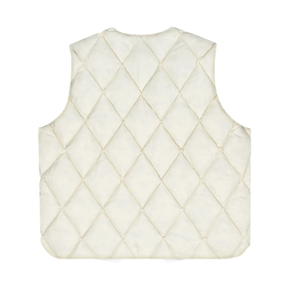 STSSY REVERSIBLE QUILTED VEST // CREAM