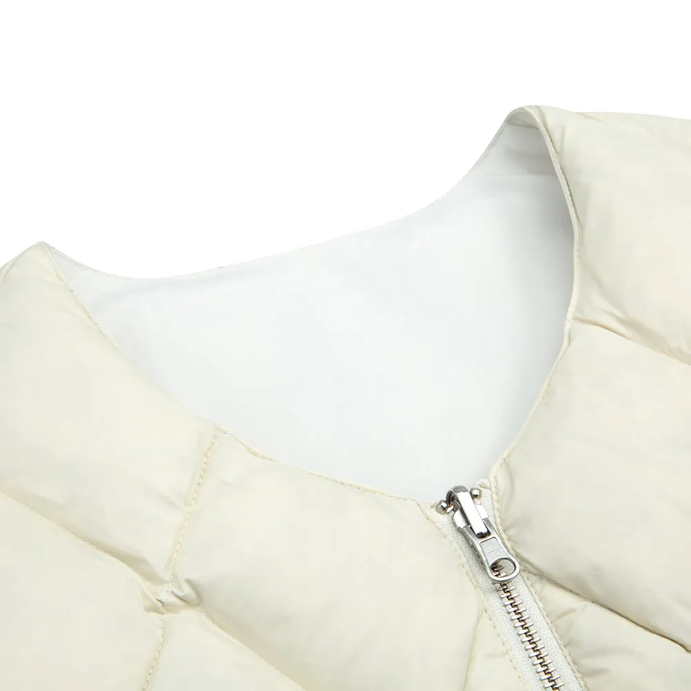 STSSY REVERSIBLE QUILTED VEST // CREAM