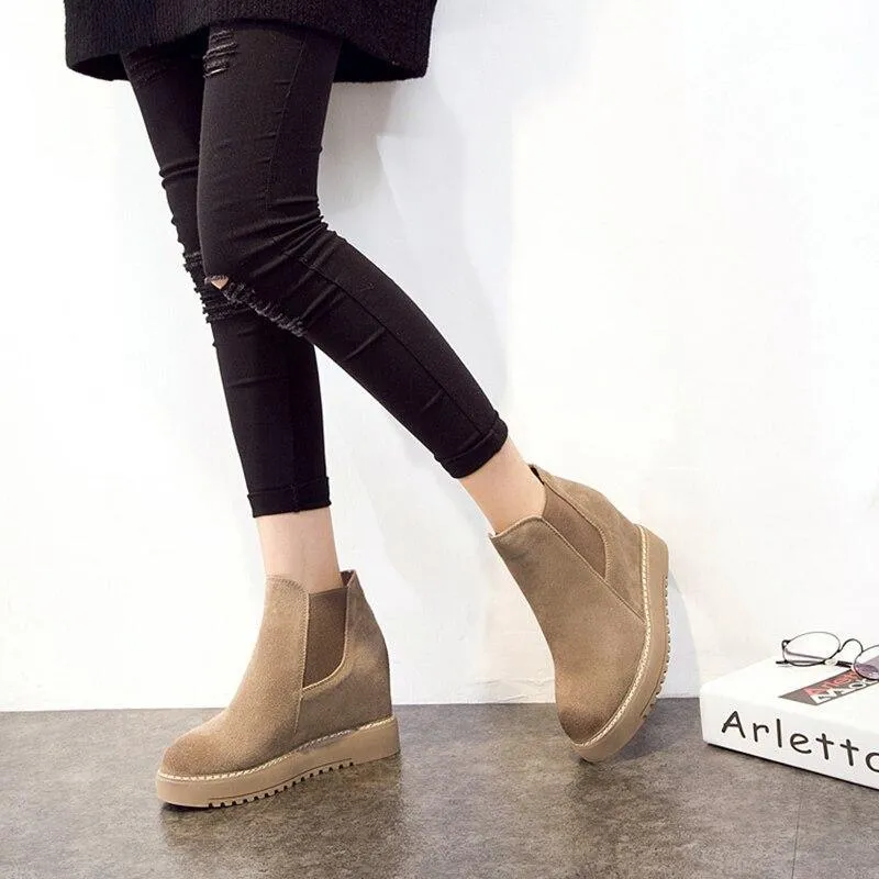 Suede Wedge Boots