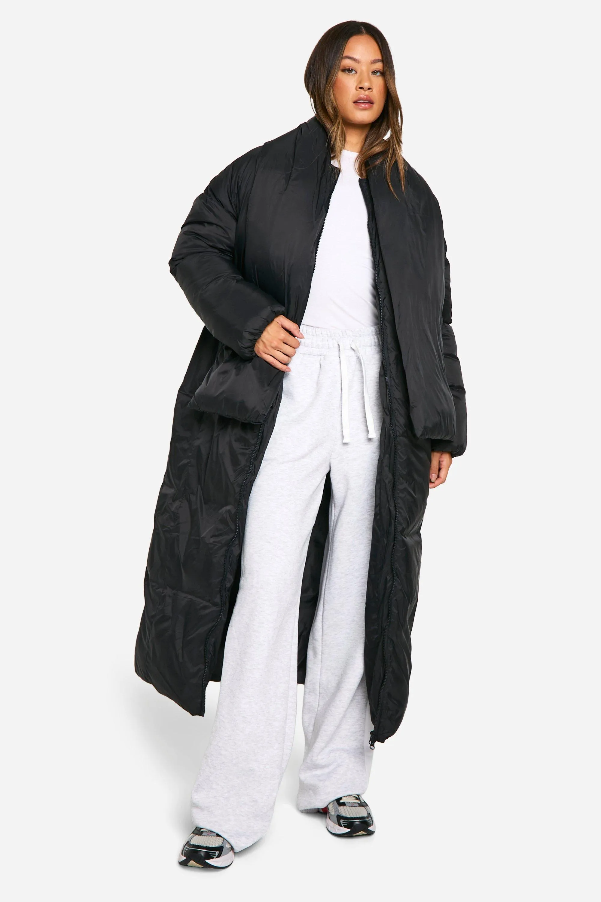 Tall 2 In 1 Longline Scarf Puffer Jacket