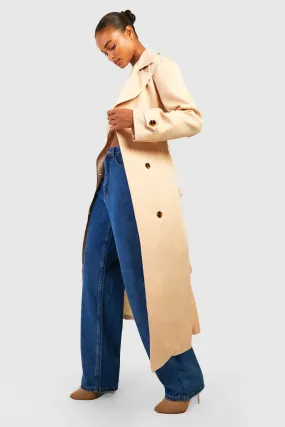 Tall Contrast Double Breasted Trench Coat