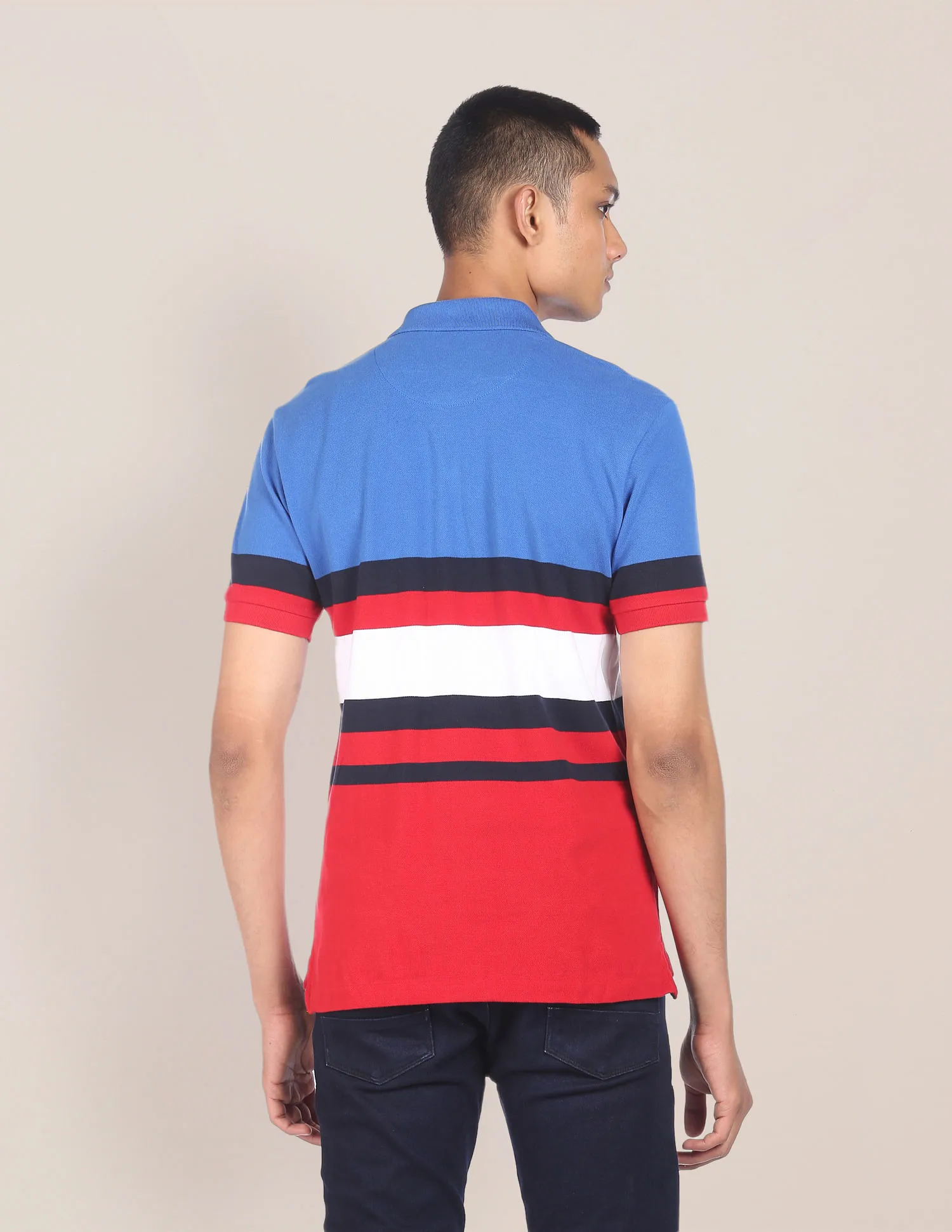 U.S. Polo Assn. Cotton Colour Block Polo Shirt