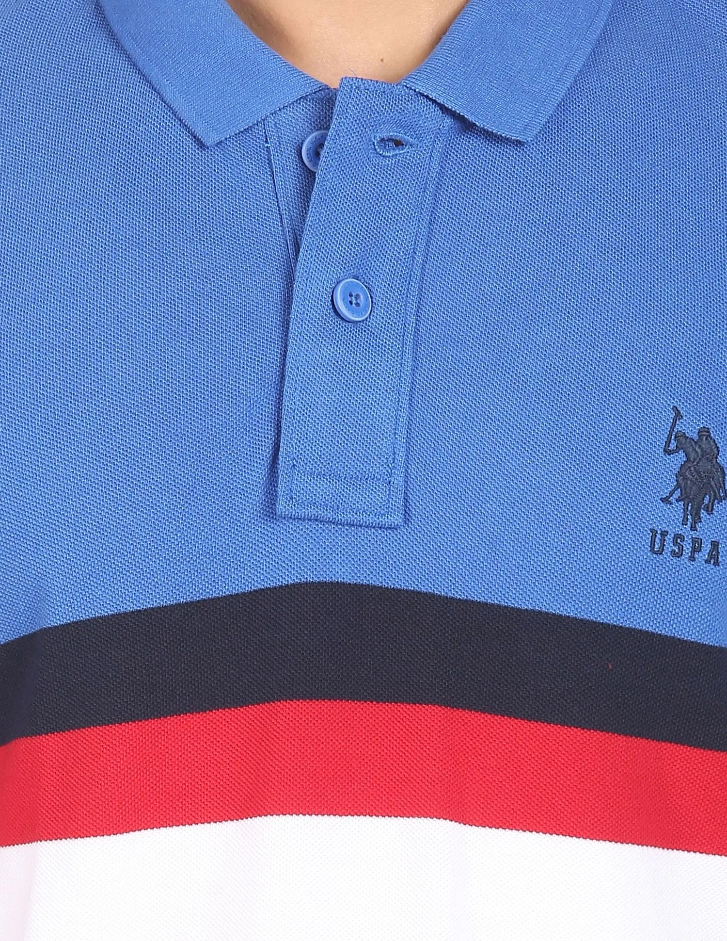 U.S. Polo Assn. Cotton Colour Block Polo Shirt