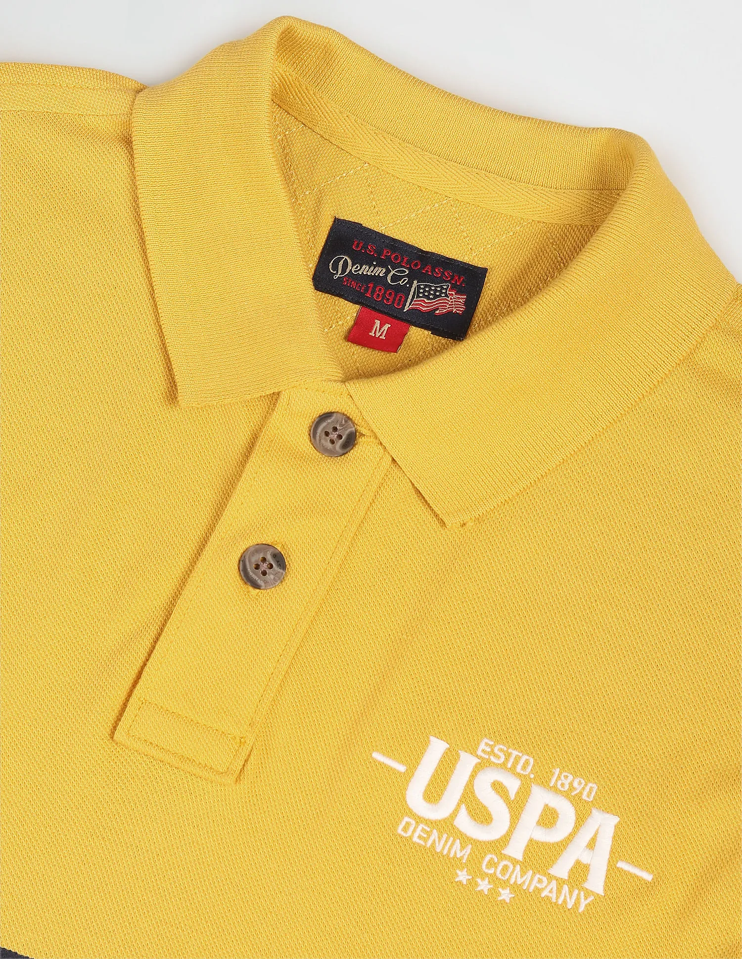 U.S. Polo Assn. Denim Co. Ribbed Collar Colour Block Polo Shirt