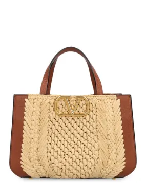 Valentino Garavani   Vlogo Signature crochet raffia tote bag 