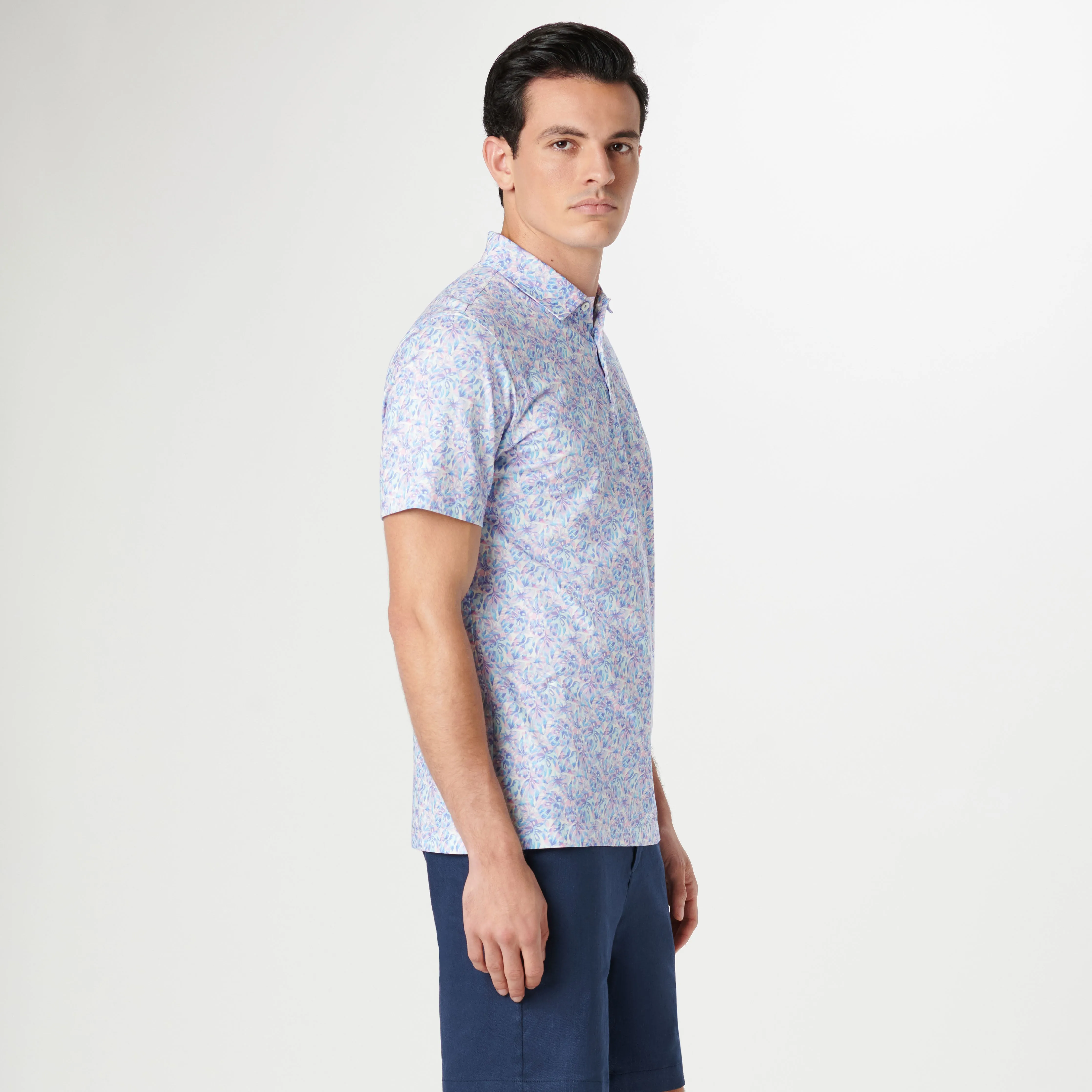 Victor Leaf Print OoohCotton Polo